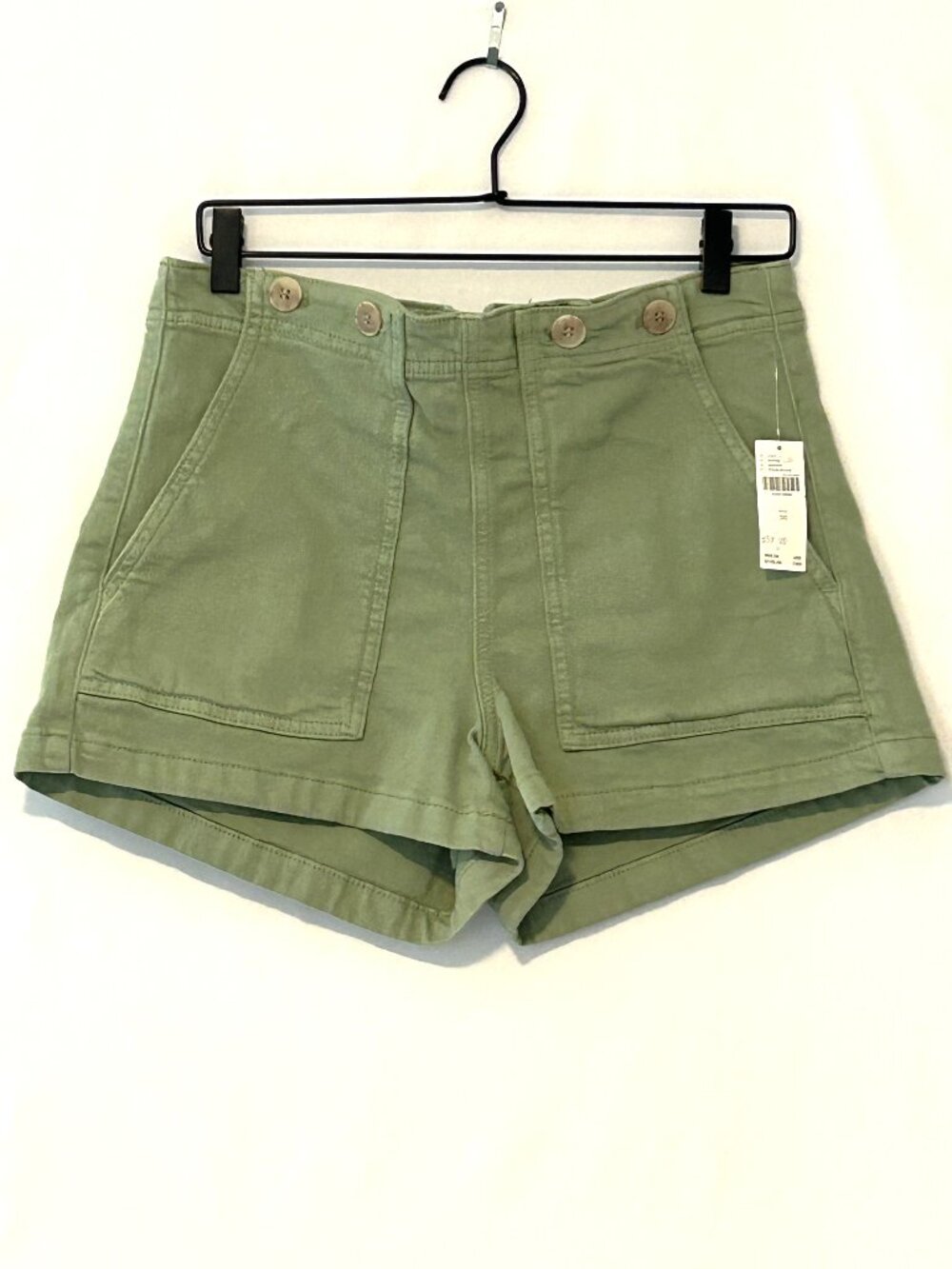 NWT Pilcro/Anthropologie cotton blend moss green shorts with 4 pockets, size 30